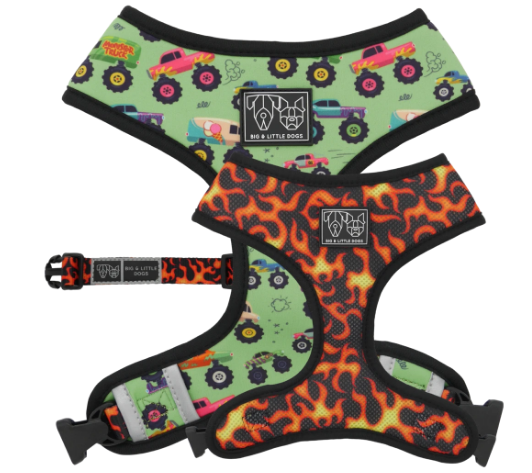 BIG AND LITTLE DOGS REVERSIBLE HARNESS - TRUCK YEAH!