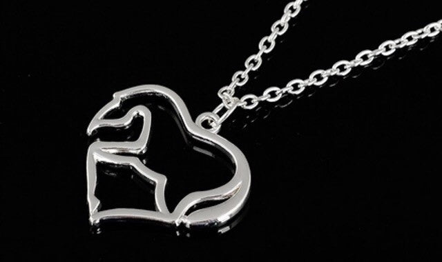 Silver horse love heart pendant