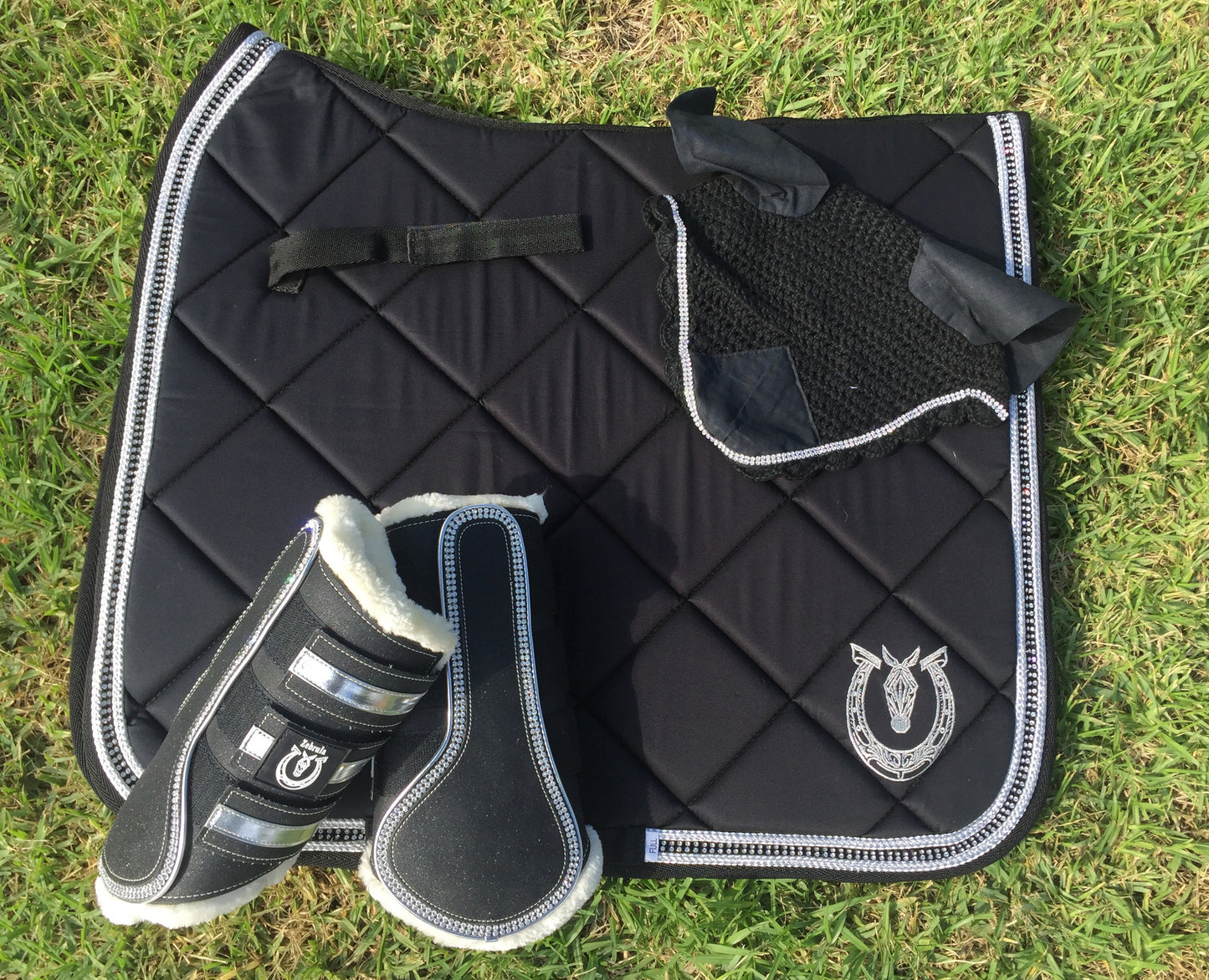 Black dressage with crystals