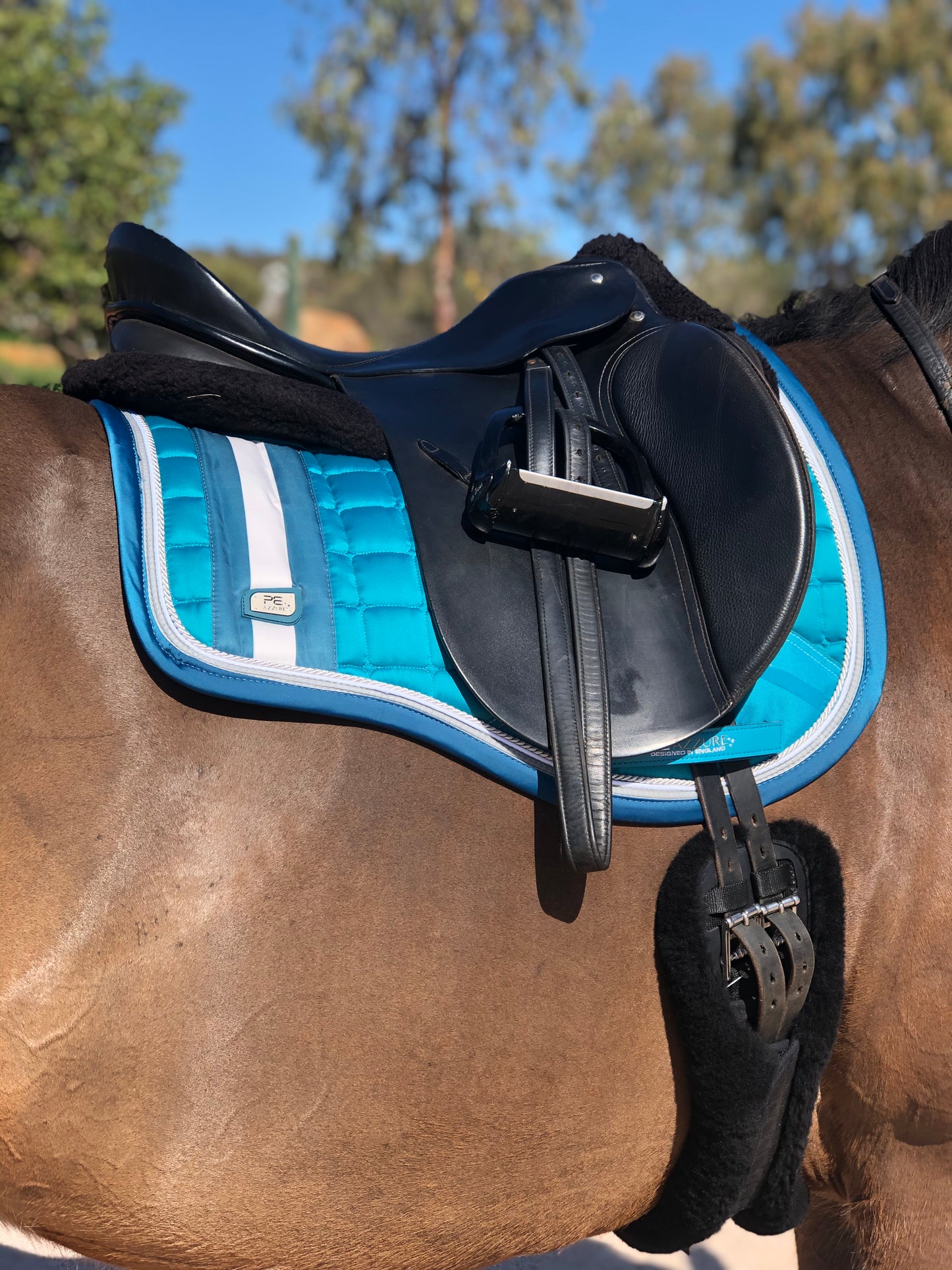 PE Azzure Anti Slip Satin Deluxe Dressage Pad