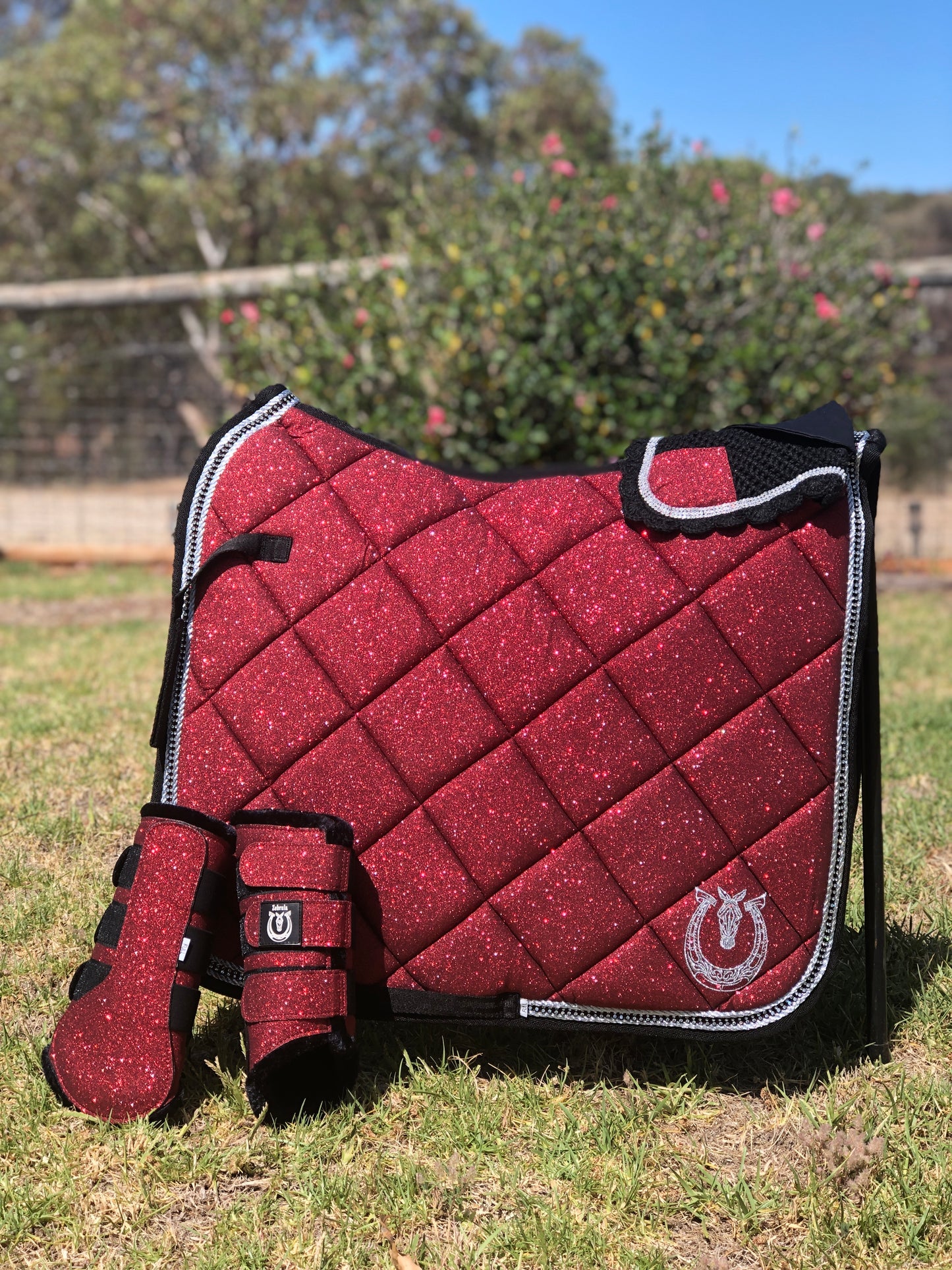 Ruby shimmer dressage/jump pad