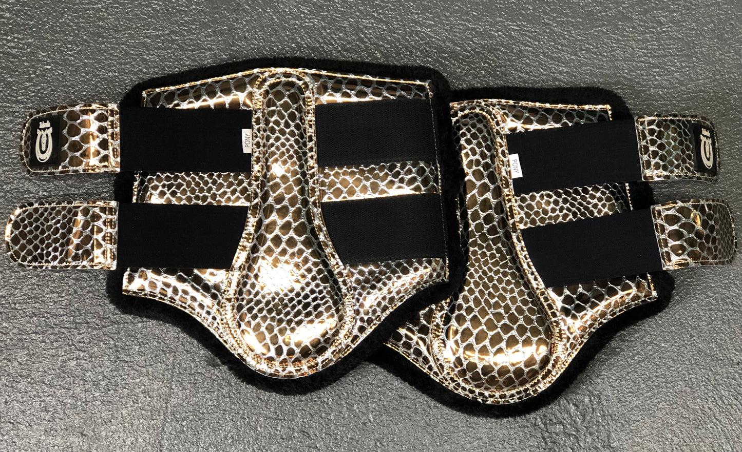 Rose Gold croc brushing boots