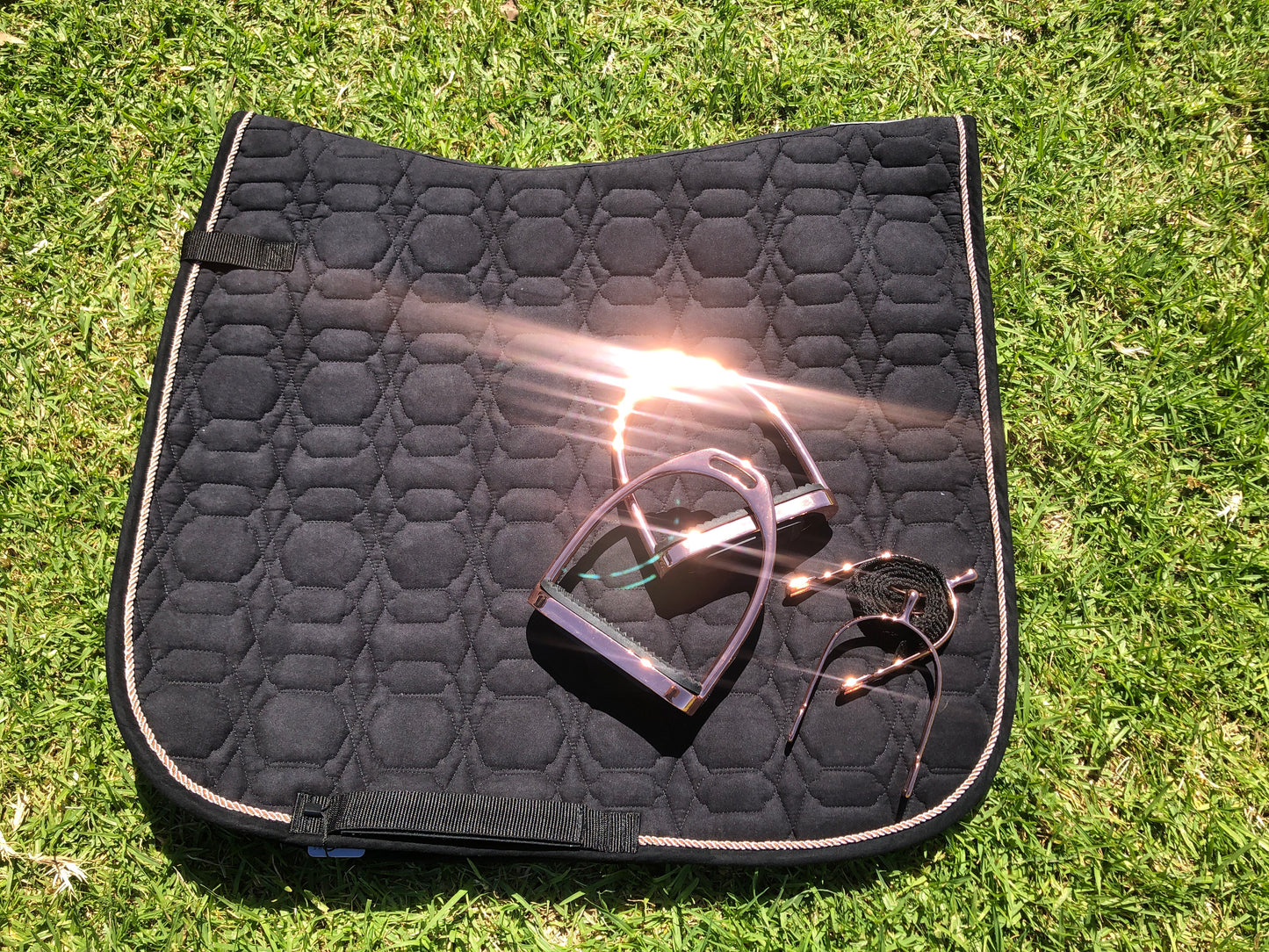Waldhausen Black and rose gold dressage pad