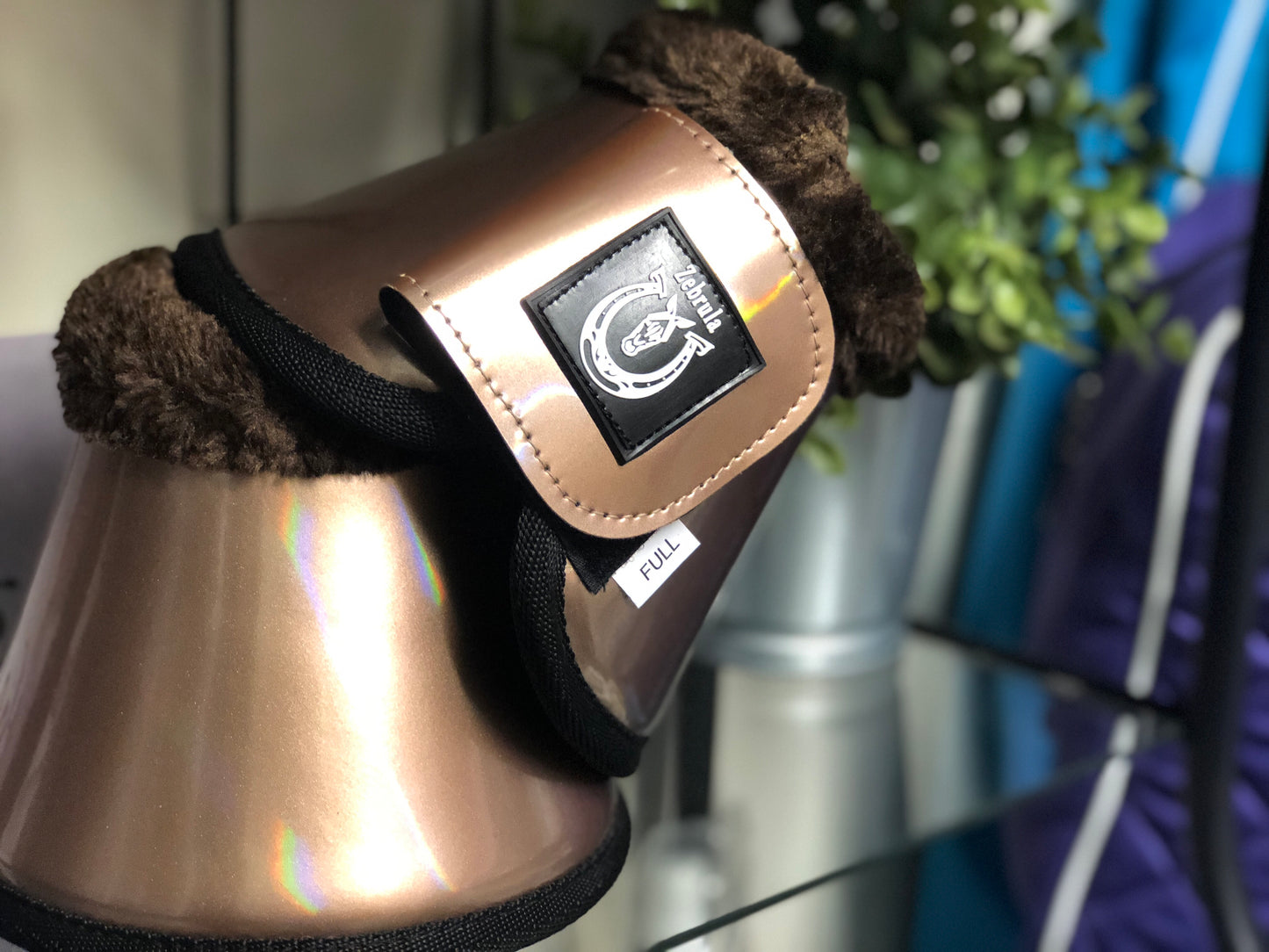 Holographic bronze bell boots