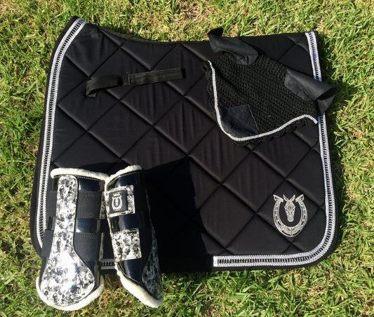 Black dressage with crystals