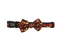 Big and Little Dogs - "Too hot to handle" dog collar and bow tie