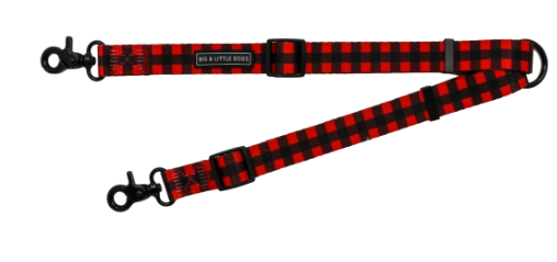 BIG AND LITTLE DOGS ADJUSTABLE DOG LEASH SPLITTER - PLAID TO THE BONE