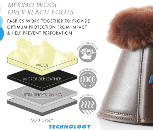 PEI merino wool over reach boots