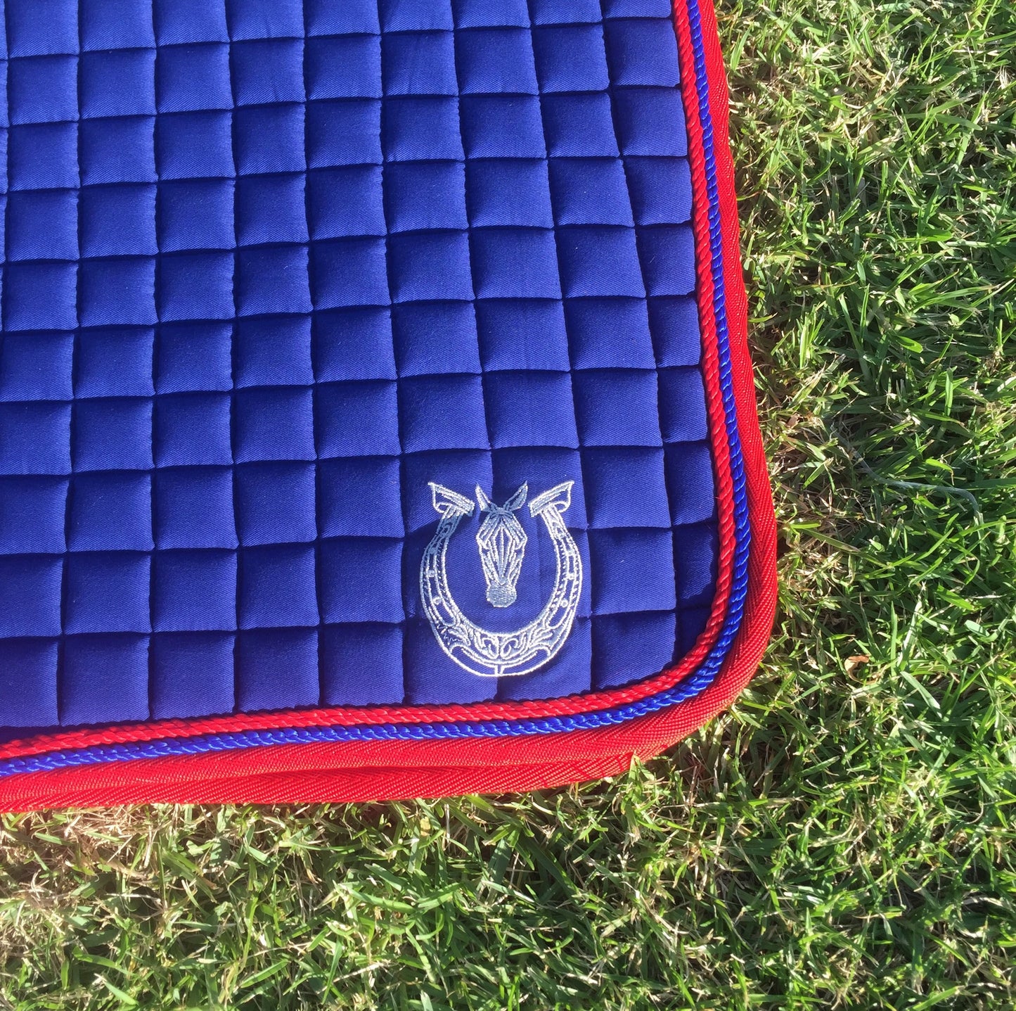 Royal blue and red jump pad