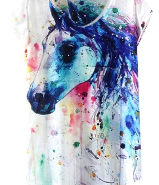Watercolour Horse printed tee